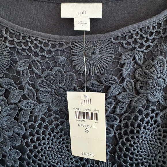 J Jill Lace Overlay Pleated Hem Dress - Picture 5 of 8